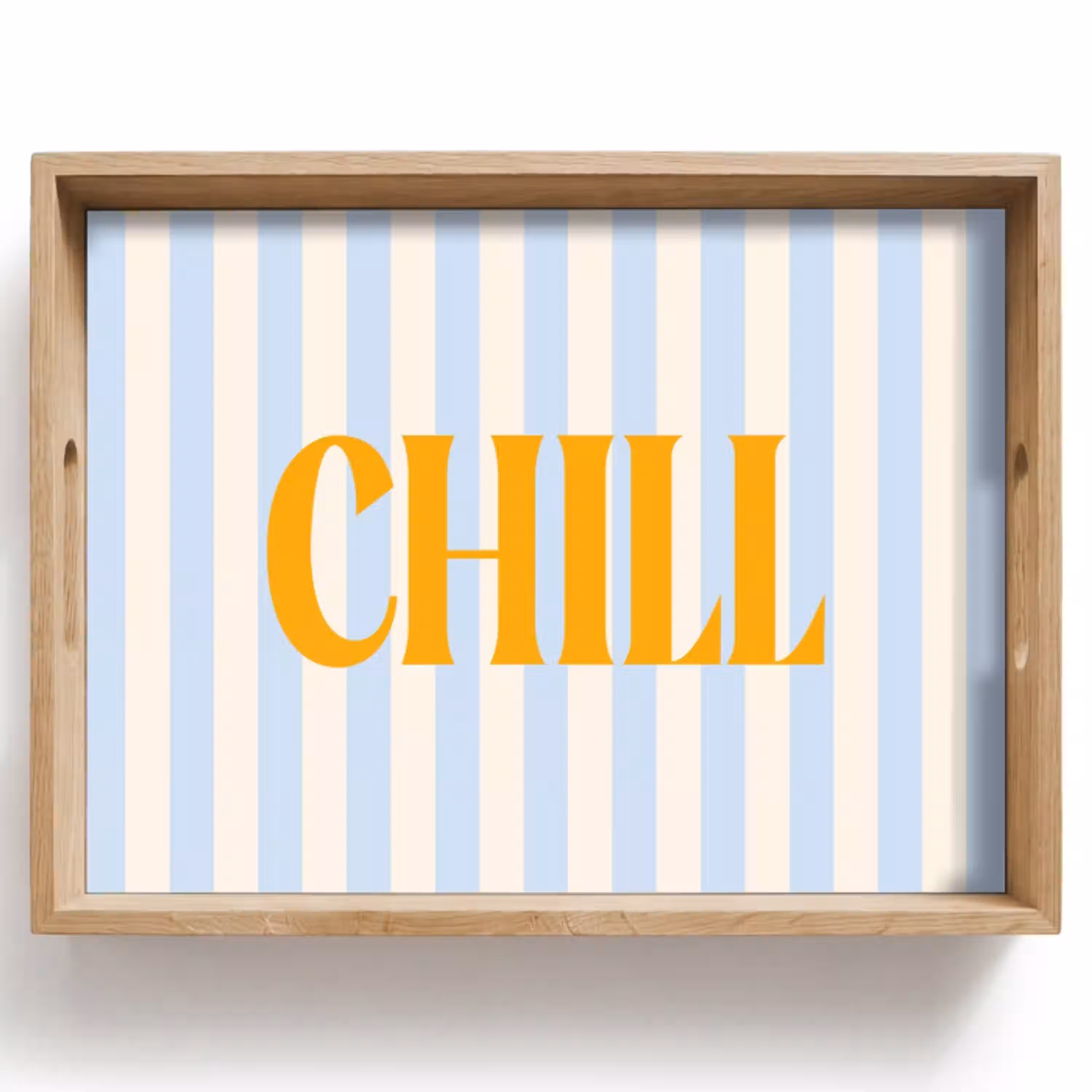 Oranje - Blauw - Strepen - Chill Dienblad Rechthoek middel -z3d_shopping
