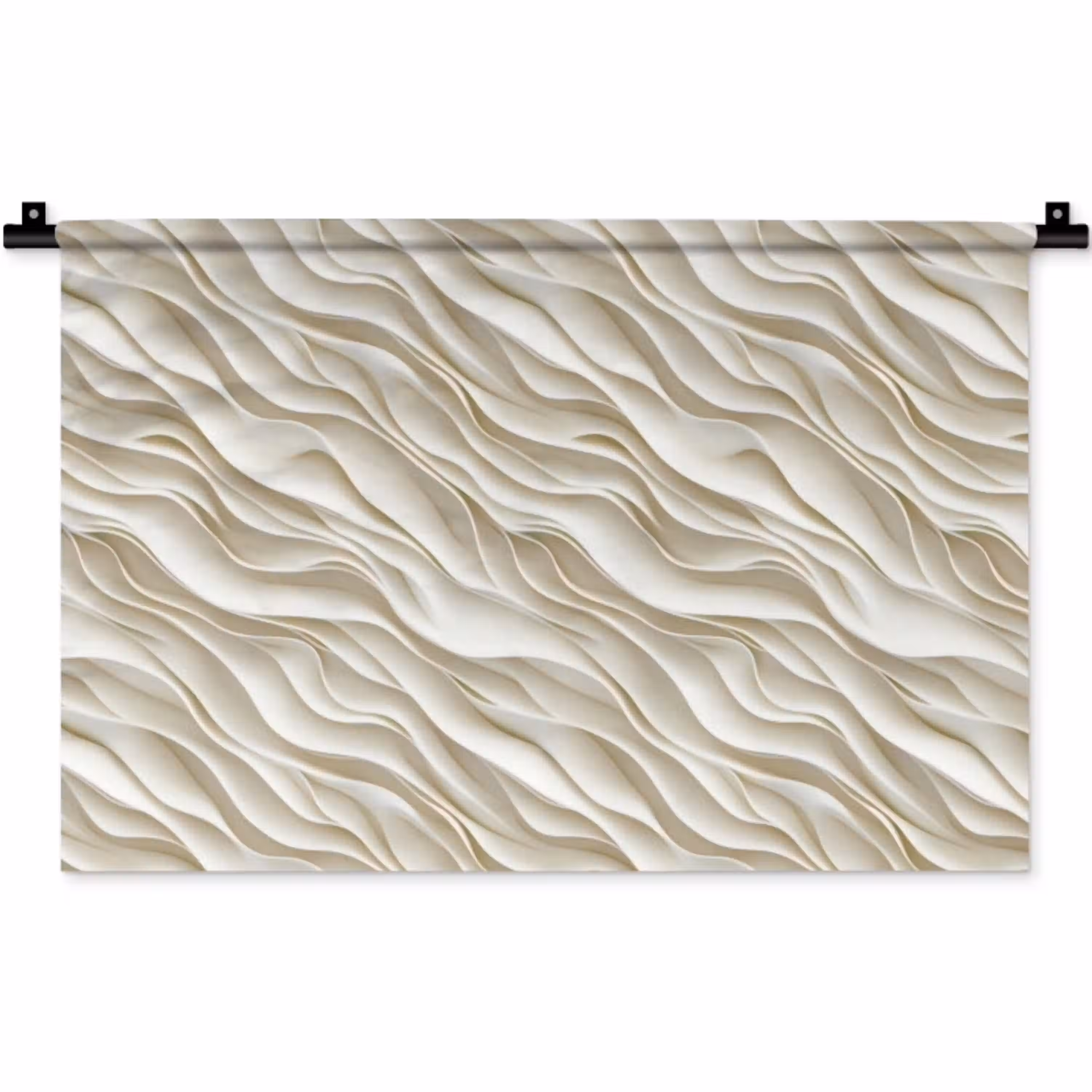 Golven - Wit - Minimalistisch Wandkleed katoen klein 269 -zz3d