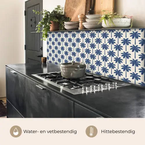 Symmetrisch - Palm - Blauw keuken achterwand 2 middel 871 -usp_NL