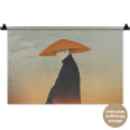 Minimalistisch - Silhouet - Oranje Wandkleed katoen klein -t3d_DE