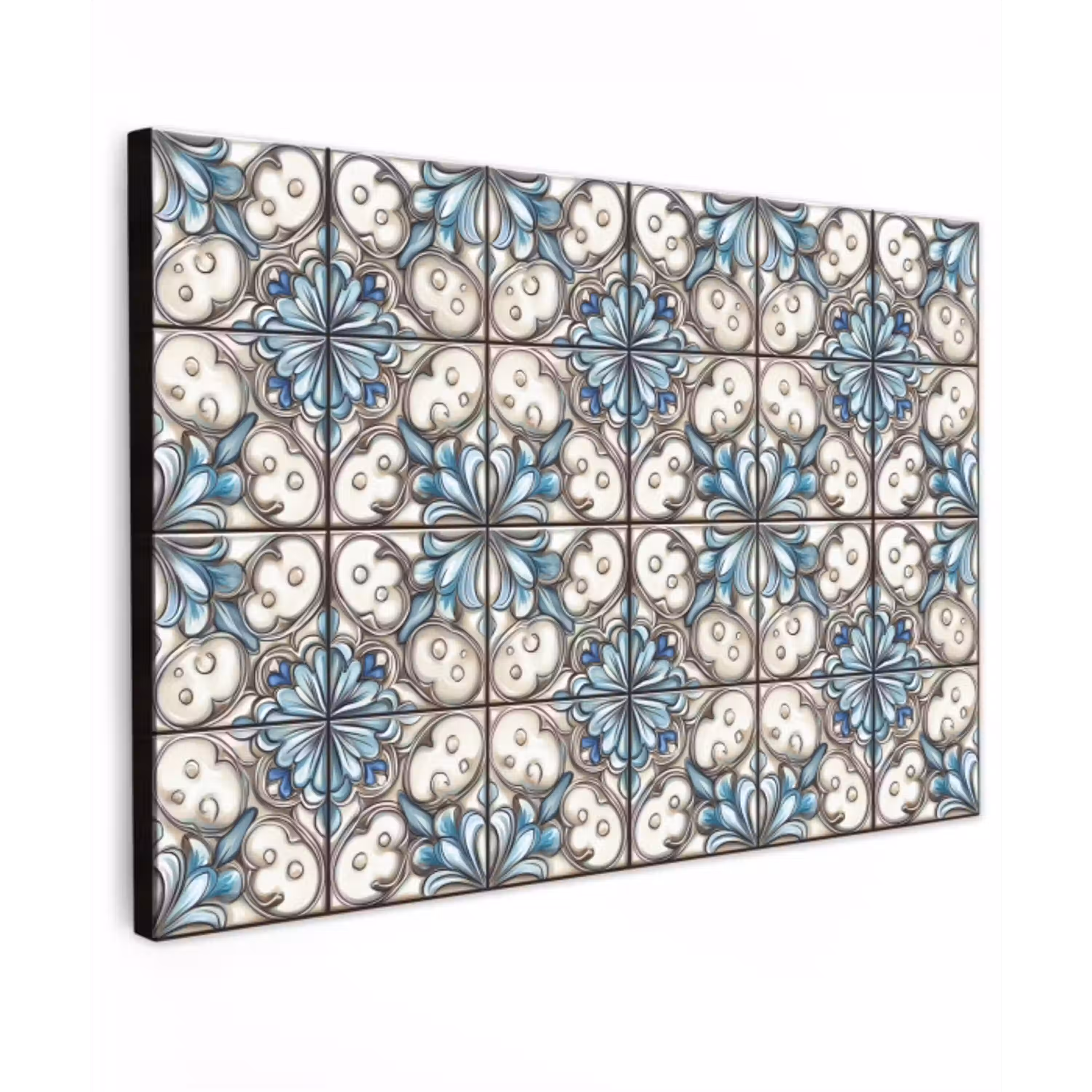 Barok - Tegel - Kleurrijk Tuinposter op houten frame 2 cm dik klein 845 -3d