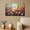 Bloemen - Abstract - Verflook - Kleurrijk Canvas - Meerluiken 3 luik klein -sfeer1
