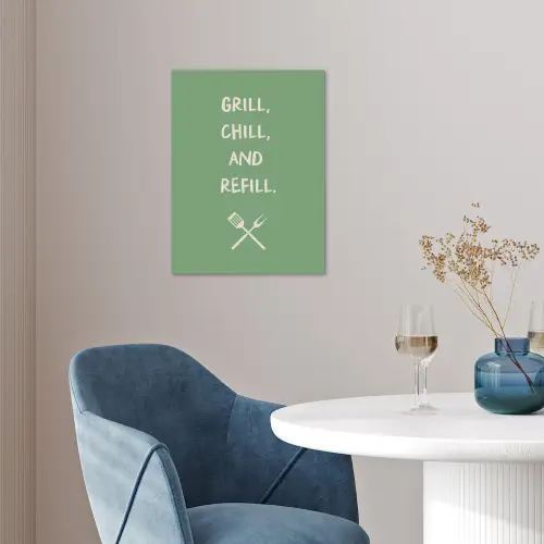 Grill - Groen - Zomer - Quote poster papier klein -sfeer3
