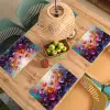 Bloemen - Paars - Kleurrijk - Handgeschilderd - Kunst Placemat vinyl groot -zzsfeer5_Kitchenyeah-website