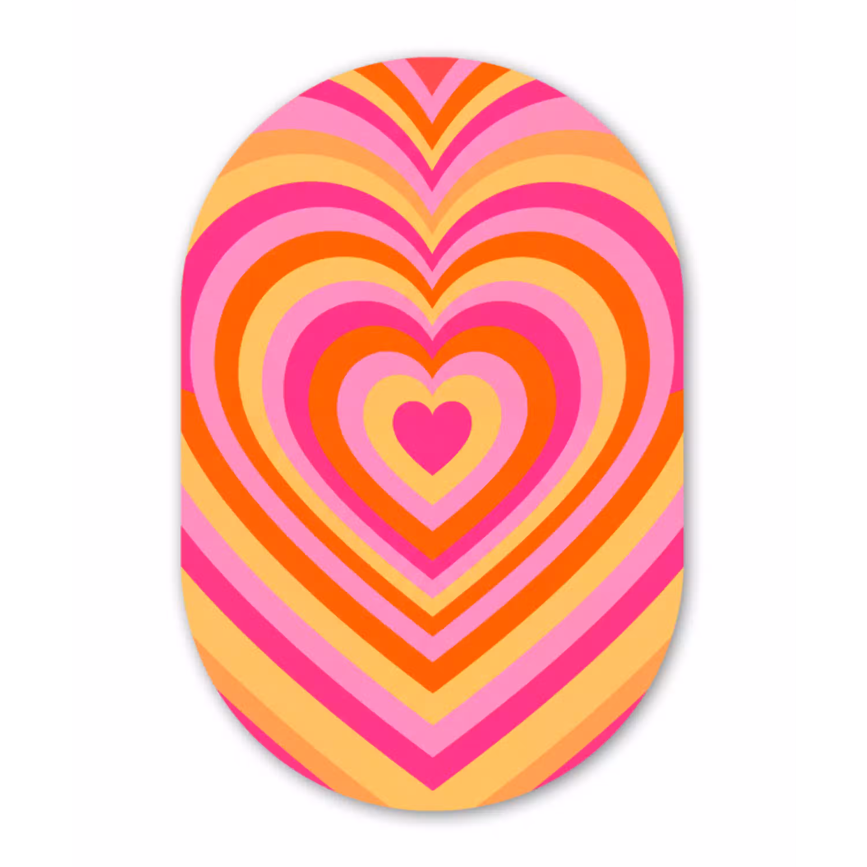 Hart - Concentrisch - Abstract - Liefde - Kleurrijk Wandcirkel Ovaal Forex klein -3d