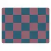 Schaakbord print - Blauw - Rood - Blokjes muismat rubber klein -3d