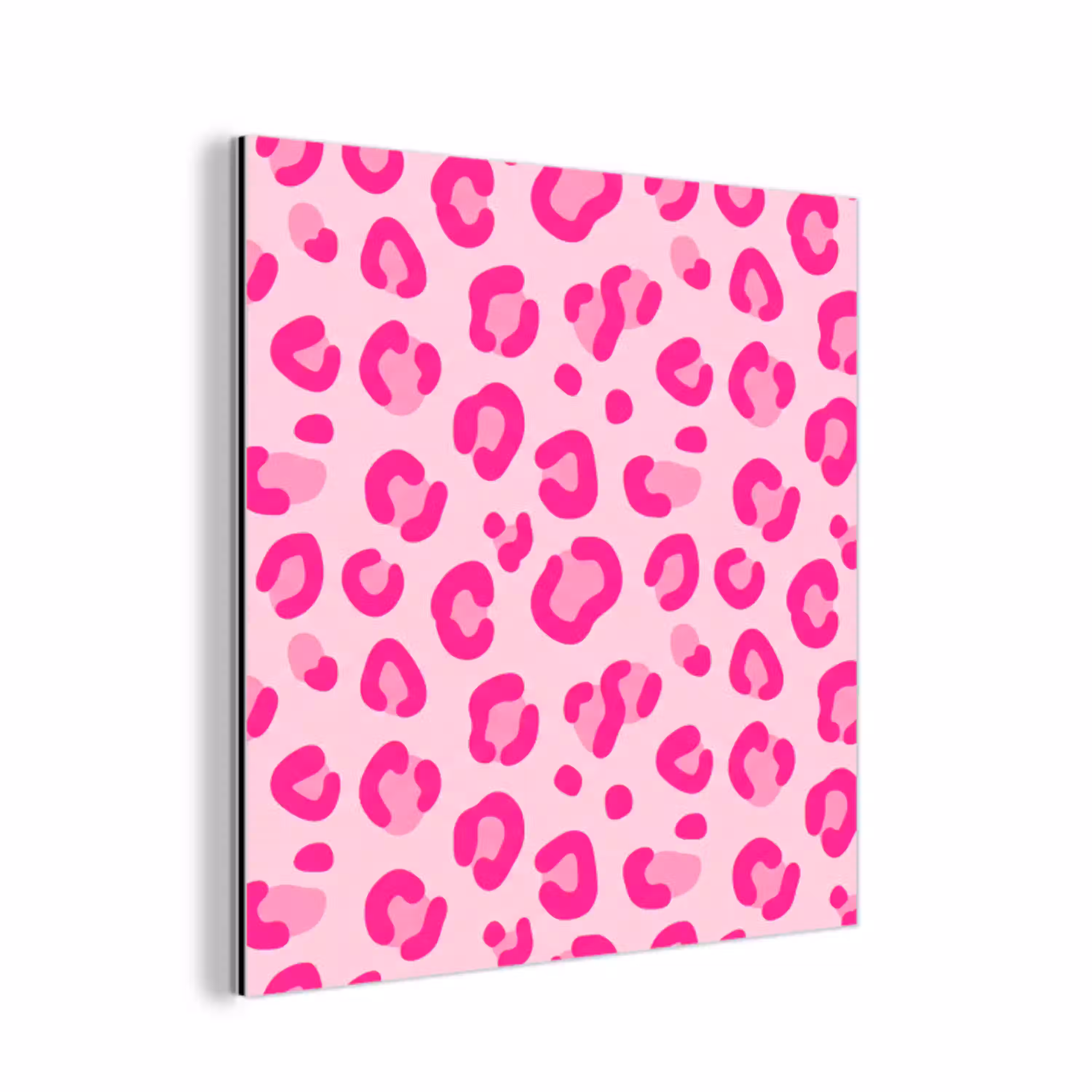 Dierenprint - Patroon - Abstract - Modern - Roze aluminium wit klein -3d