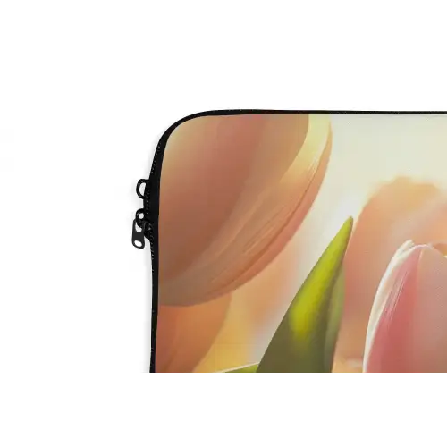 Tulpen - Roze - Zonnestralen laptophoes neopreen klein -detail