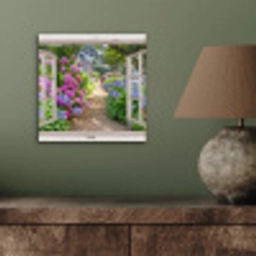 Hortensia - Doorkijk - Bloemen - Zomer - Paars - Pad aluminium wit klein -sfeer2
