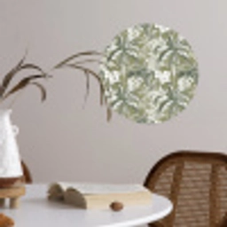 Botanisch - Bloemen - Groen Wandcirkel behangsticker klein 186 -sfeer3