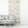 Bloemenpatroon - Silhouet - Wit fotobehang vinyl groot 64 -woonkamer