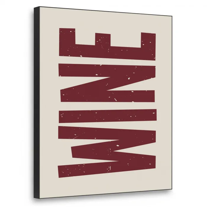 Wine - Red - Decoratie - Japandi Textielframe zwart klein -3d