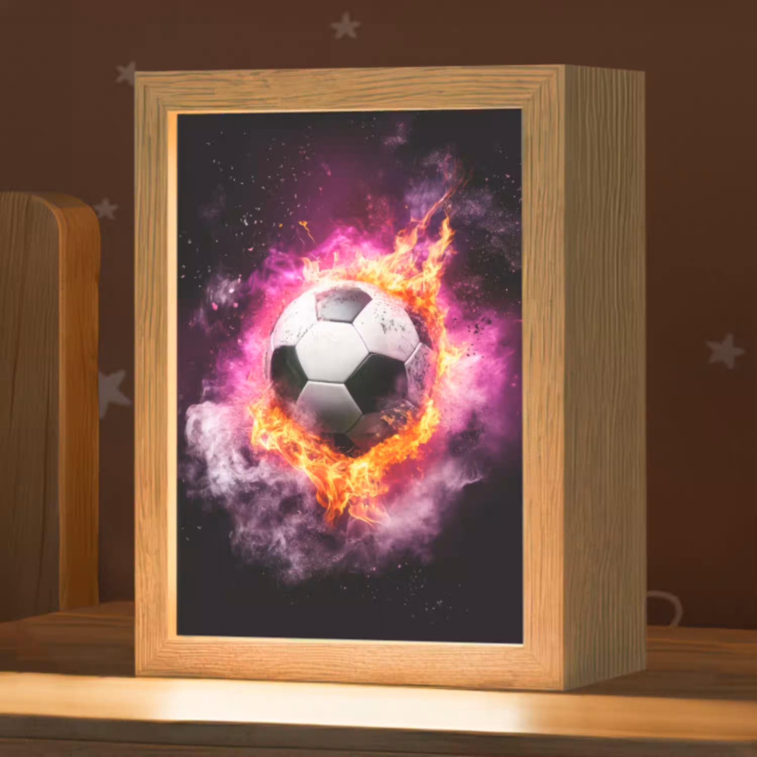 Voetbal - Roze - Vuur Light Box met kabel klein -zzz_3d_website