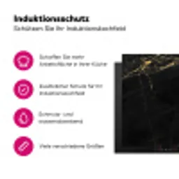 Gouden Bliksem in Ebbenhout Inductie beschermer vinyl 3mm klein -zzzzzzz-lf-ups