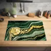 Gouden Storm op Groen Marmer Inductie beschermer vinyl 3mm klein -sfeer5