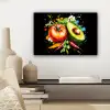 Tomaat - Avocado - Peper - Graffiti - Verf - Modern canvas 2cm klein -sfeer6