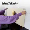 Pinda - Ruw - Beige Inductie beschemer met haakjes klein -ky-ophangen-nl