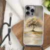 Schilderij - Boom - Abstract - Bladeren Hoesje iPhone 16 Pro Max met koord klein -sfeer4