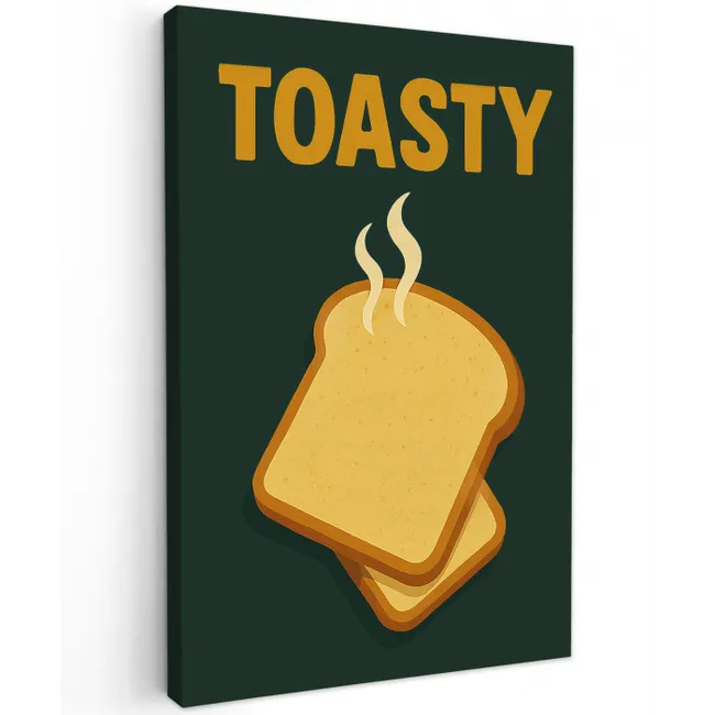 Brood - Tosti - Groen - Minimalistisch Tuinposter op houten frame 2 cm dik middel -3d