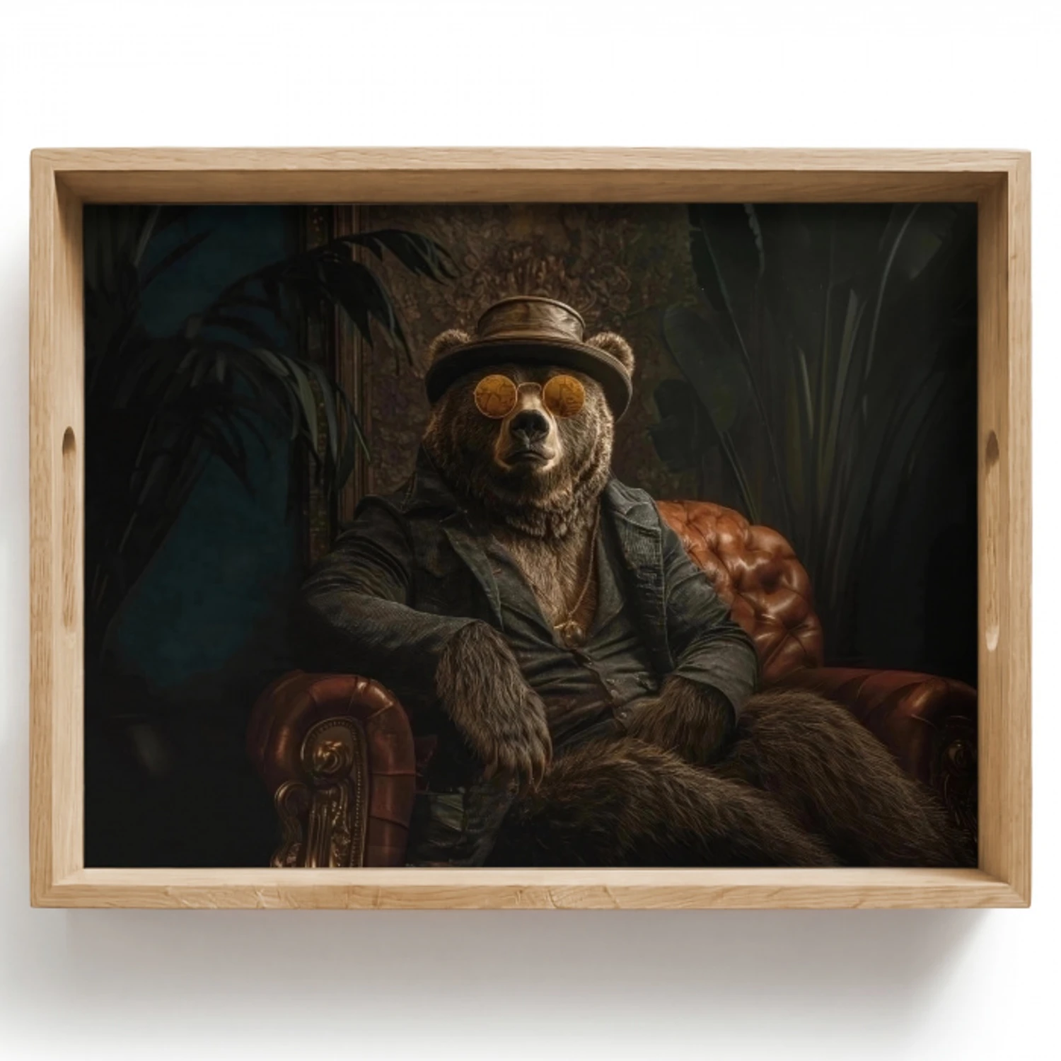 Beer - Bruin - Pak - Hoed Dienblad Rechthoek middel -z3d_shopping