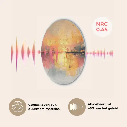 Modern - Abstract - Goud - Roze Akoestische PET Vilt - Rond klein -USP_NL