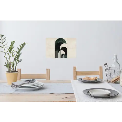 Bogen - Donkergroen - Lijnen Muursticker klein -eettafel