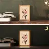 Minimalistisch - Bloem - Bladeren - Beige Light Box met kabel (Tafellamp) klein -sfeer3
