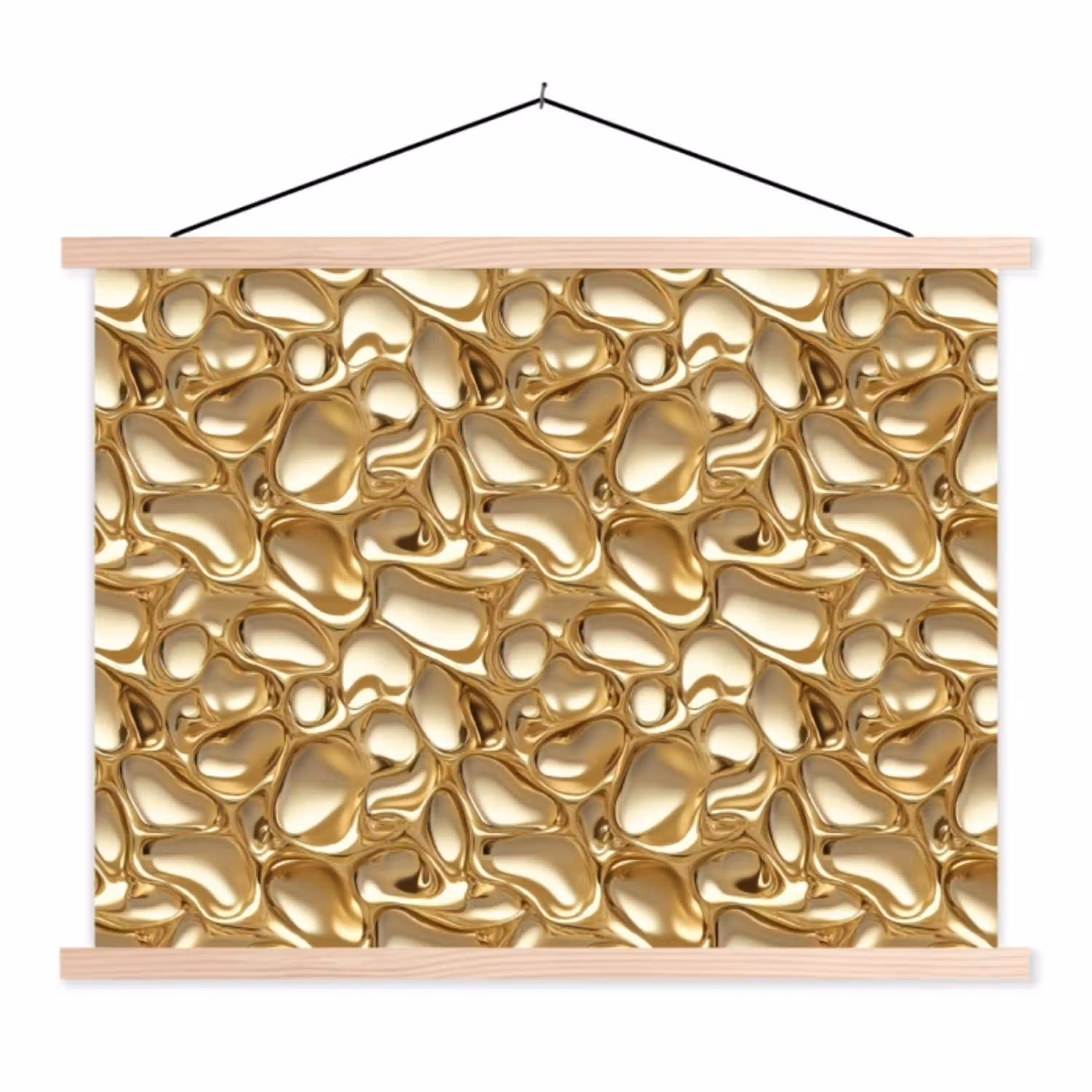 Abstract - Modern - Goud textielposter latten blank klein 122 -3d