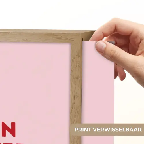 No rain no flowers - Minimalistisch - Roze - Bloem Light Box met batterij (Wandlamp) middel -USP_websiteprintNL