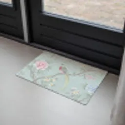 Vogel - Bloemen - Kleurrijk Deurmat klein -sfeer2