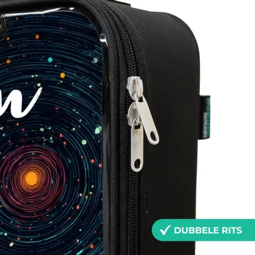 Sterren - Planeten - Kleurrijk Kinderkoffer - Zwart klein -rits_NL