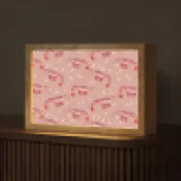Garnalen - Stippen - Roze Light Box met kabel (Tafellamp) klein 924 -z3d_website