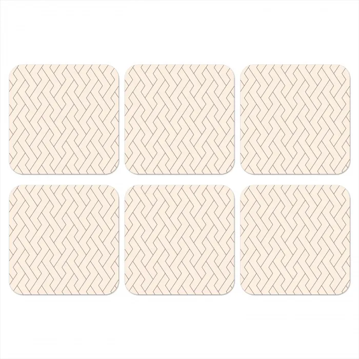 Beige - Zigzag - Patroon onderzetter kurk middel 366 -3d