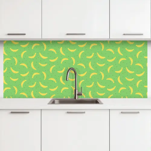 Groen - Geel - Bananen keuken achterwand 2 middel 871 -3d