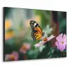 Roze bloemen - Vlinder - Zachte focus Textielframe zwart klein -3d