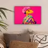 Hagedis - Bloemen - Roze - Kimono canvas 2cm klein -sfeer1