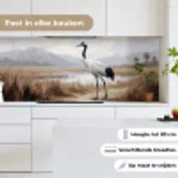 Kraanvogel - Natuur - Realistisch keuken achterwand 2 middel -sfeer4_NL