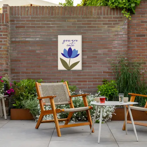 Korenbloem - Valentijn - Bloem - Blauw Tuinposter op houten frame 2 cm dik klein -sfeer3