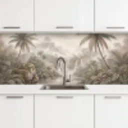 Jungle - Watervallen - Tropisch - Illustratie keuken achterwand 2 middel -3d