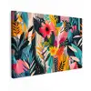 Schilderij - Abstract - Bloemen - Roze Tuinposter op houten frame 2 cm dik klein -3d