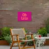 Oh la la - Luipaardprint - Roze Tuinposter op houten frame 2 cm dik klein -sfeer3