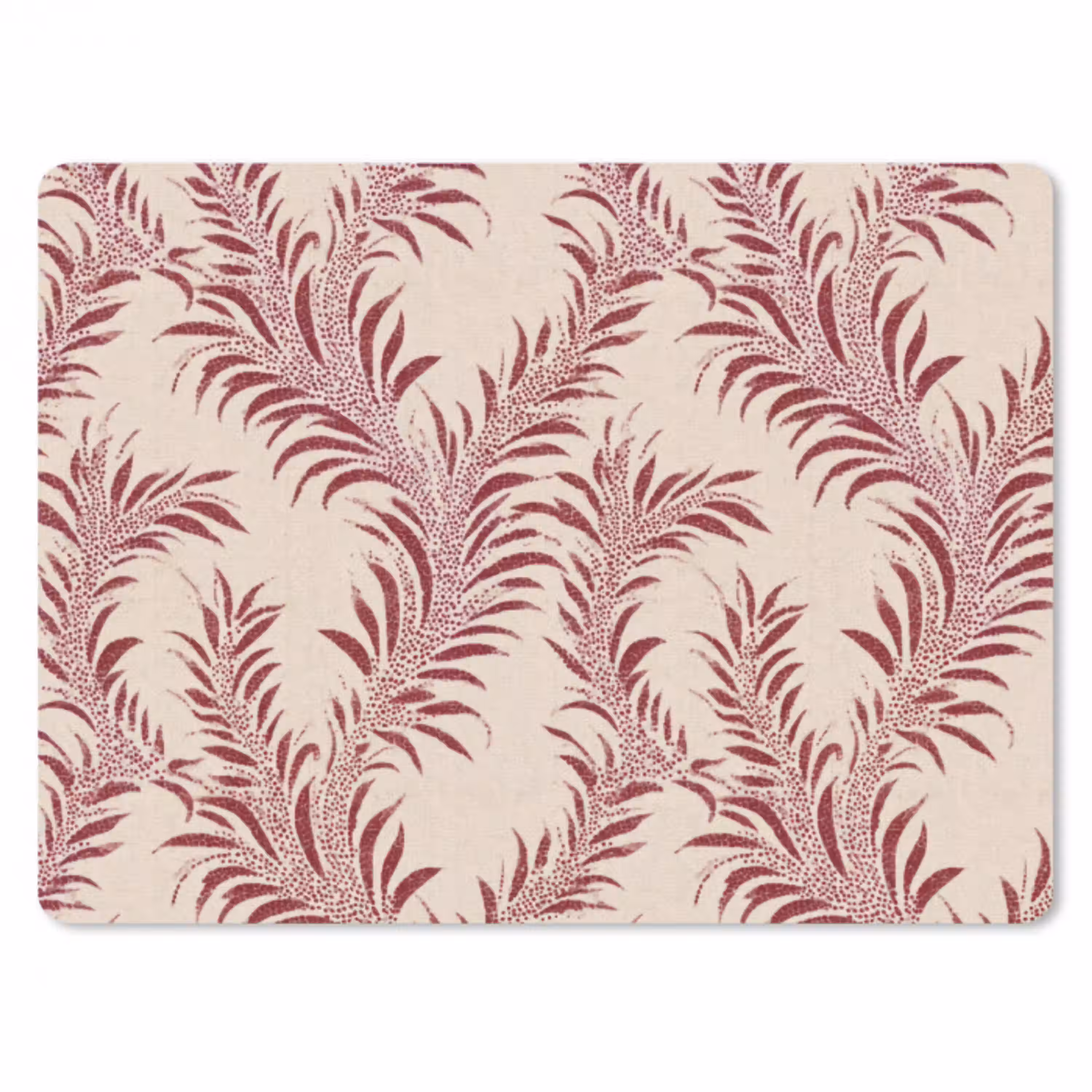 Bladeren - Linnen - Rood muismat rubber klein 262 -3d