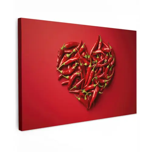 Pepers - Rood - Hart canvas 2cm klein -z3d