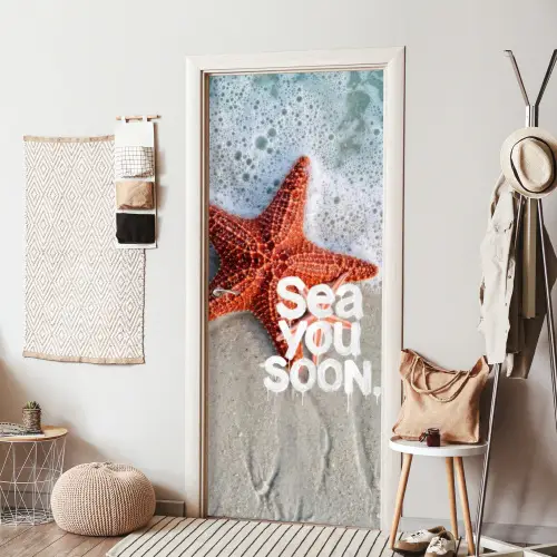 Sea you soon - Zeester - Zee deurposter klein -sfeer6
