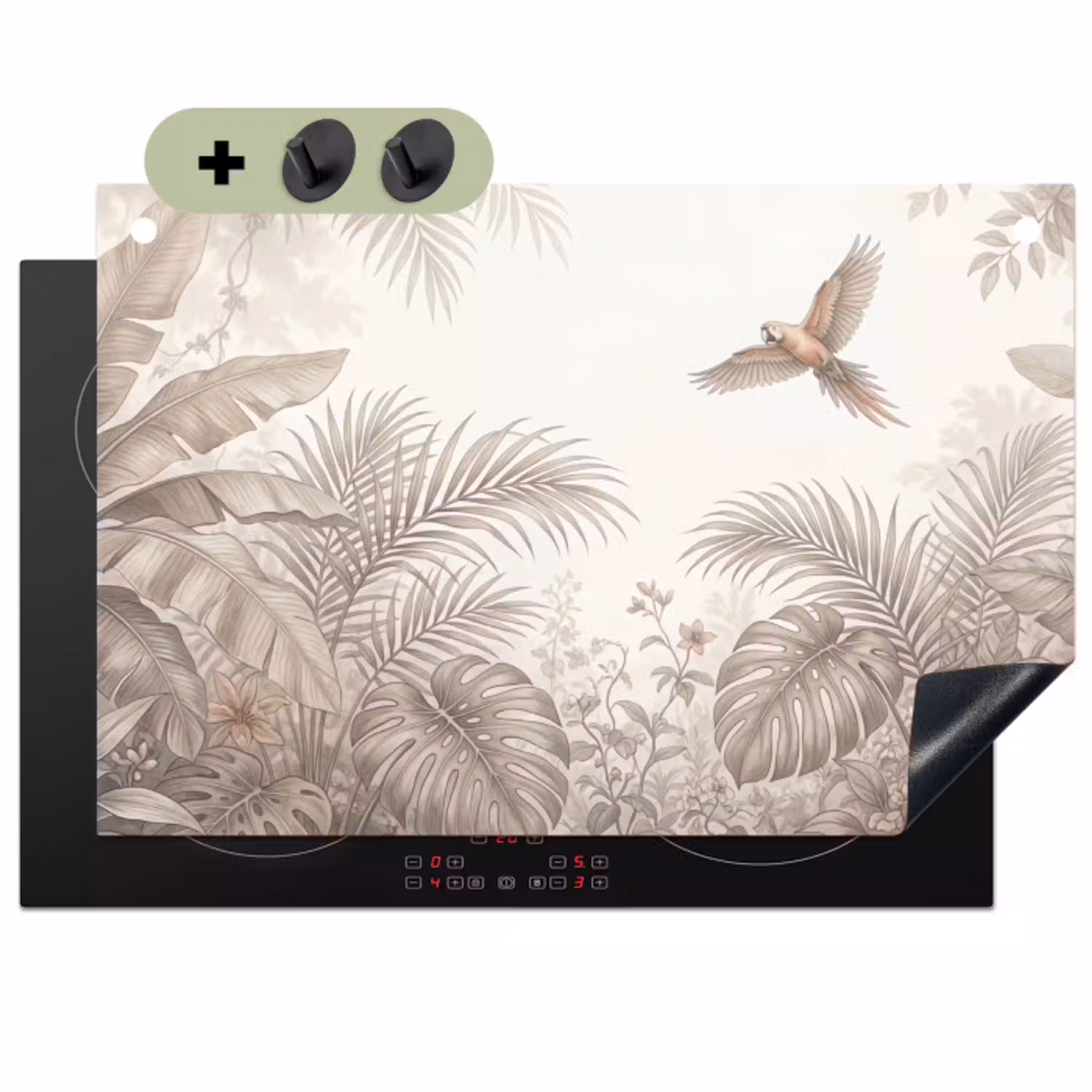 Papagaai - Jungle - Tropisch Inductie beschemer met haakjes klein -3d