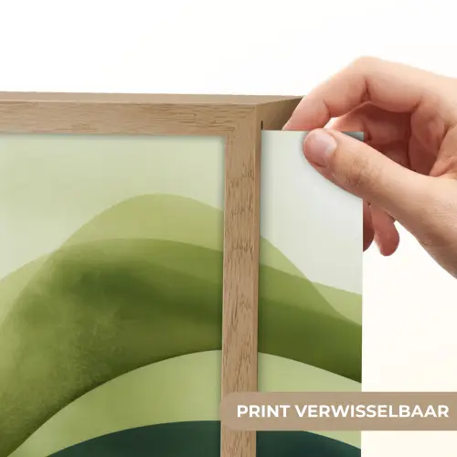 Golven - Abstract - Lichtgroen - Sierlijk Light Box met batterij (Wandlamp) middel -USP_websiteprintNL