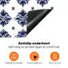 Tegelmotief - Blauw - Wit - Bloem Inductie beschermer vinyl 3mm klein 276 -zzzzzzz-td-onderkant