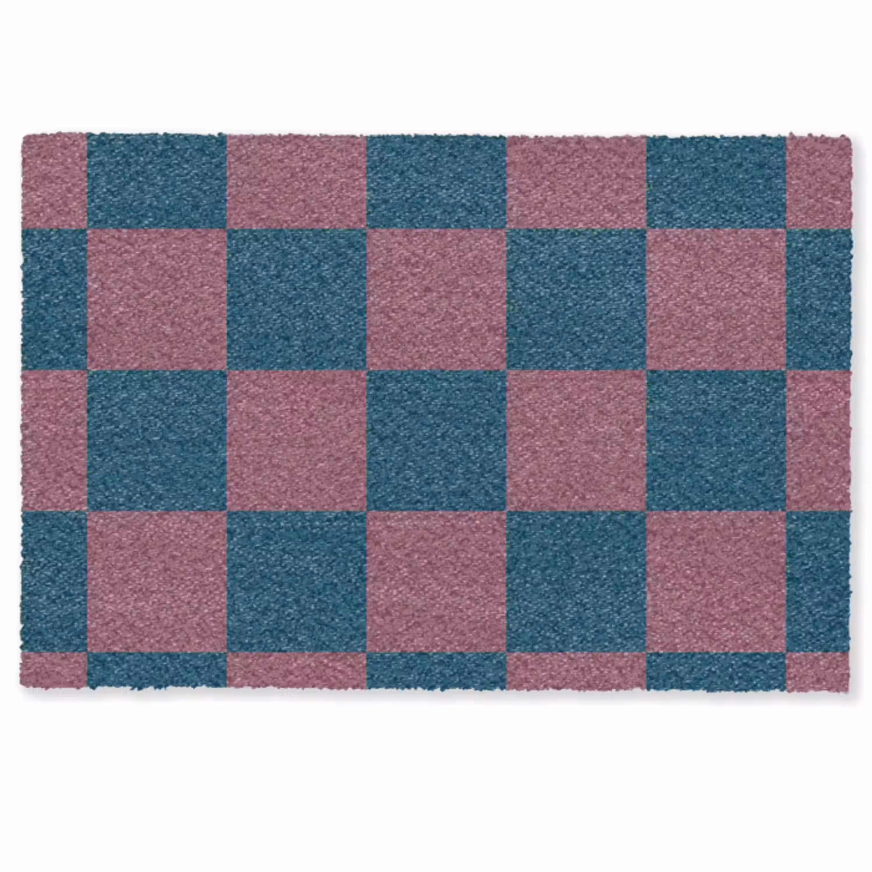 Schaakbord print - Blauw - Rood - Blokjes Deurmat klein -zkaufland3d