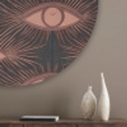 Boheems - Oog - Bruin Akoestische PET Vilt - Rond klein 838 -sfeer5_closeup