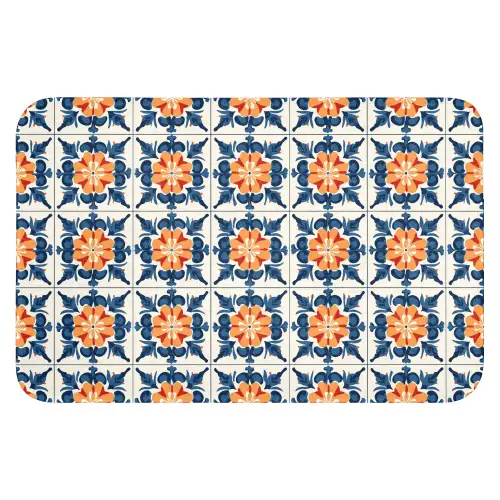Traditioneel - Tegel - Oranje WCmat klein 1009 -3d